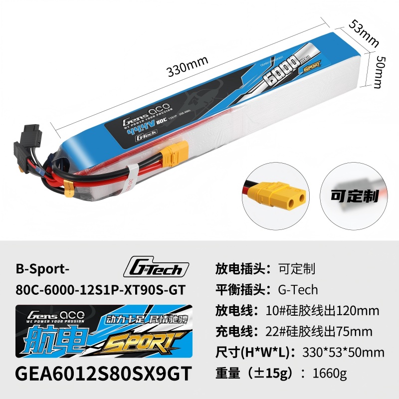 Gens ace Sport 航電系列全新 6000mAh 12S 電池